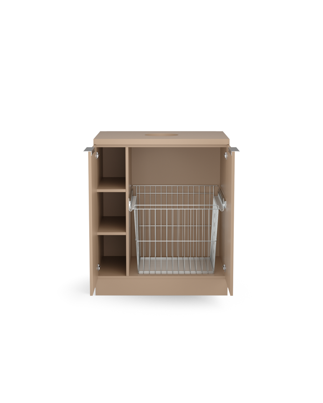 Colorbar towel basket - Washing cabinet in beige - Cappuccino